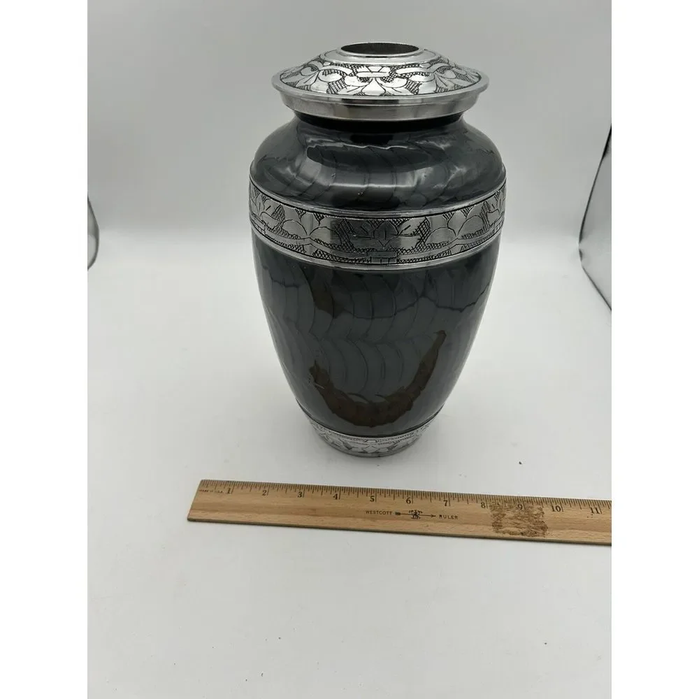 Cremation Urn for Adult Human Ashes, Large Handcrafted Funeral Memorial 10
